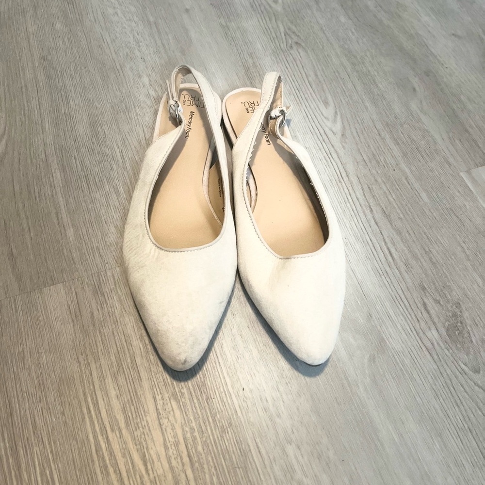 Time and Tru Cream Minimalist Flats